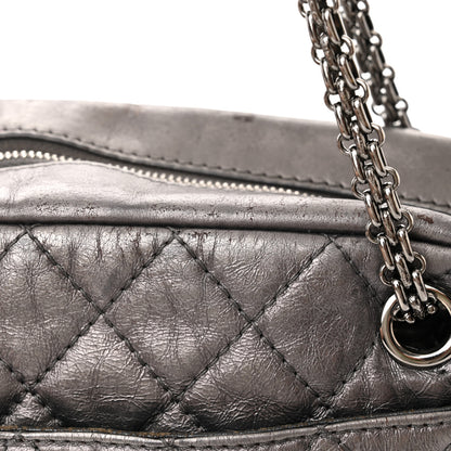 Chanel Metallic Aged Calfskin Quilted Medium Reissue Camera Case Dark Silver 14 of 21