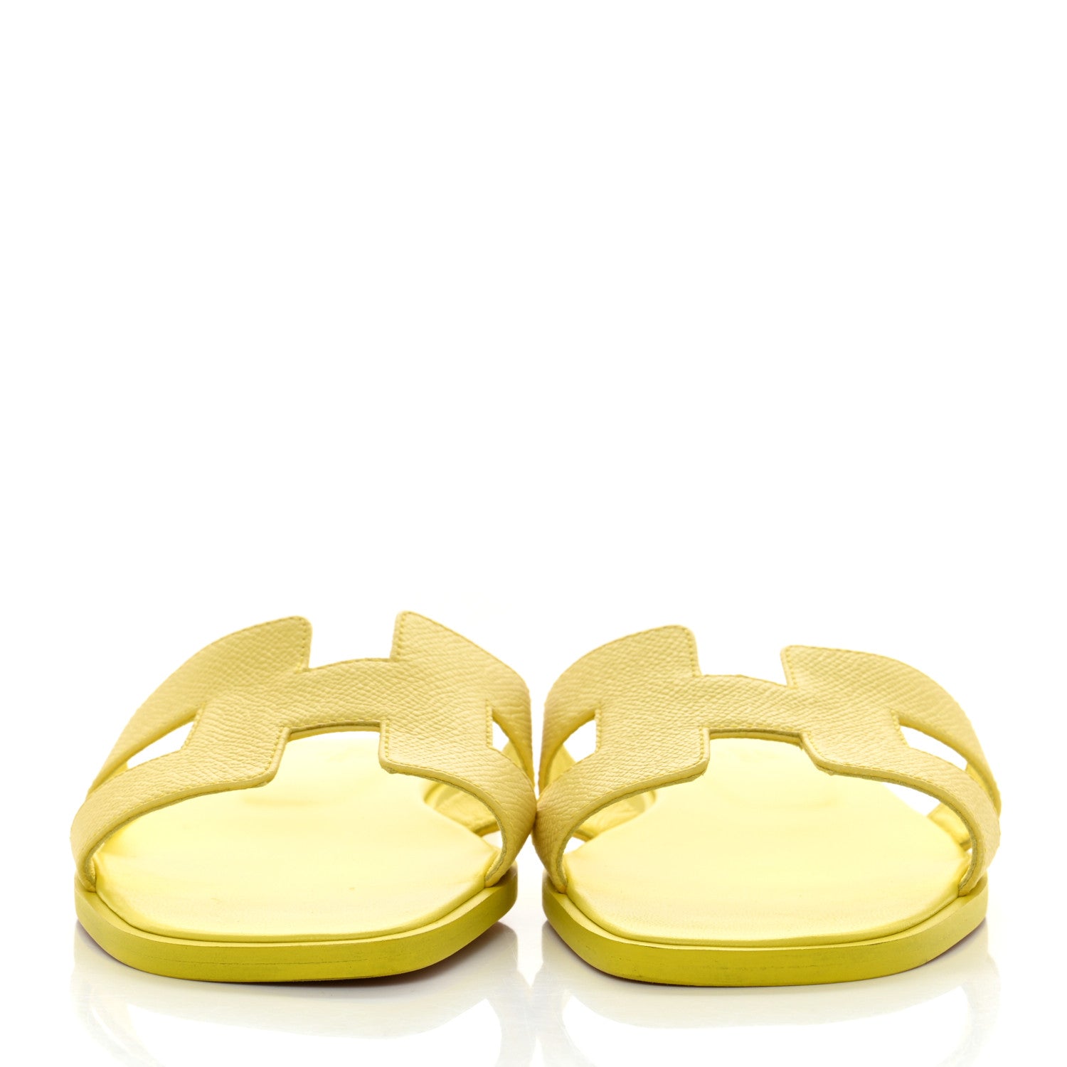 Hermes Epsom Oran Sandals 37.5 Jaune Pollen 2 of 8