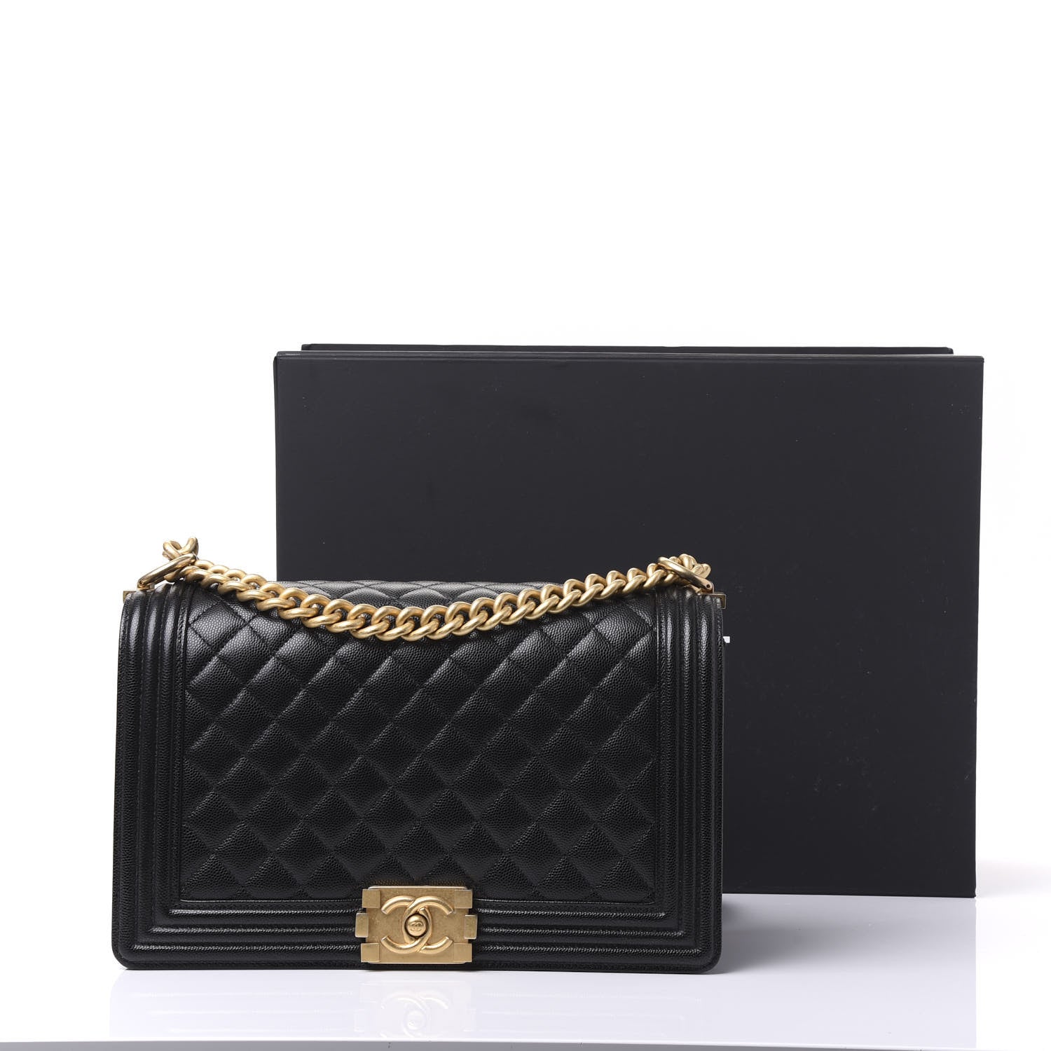 Chanel Caviar Quilted New Medium Boy Flap Black 10 of 10