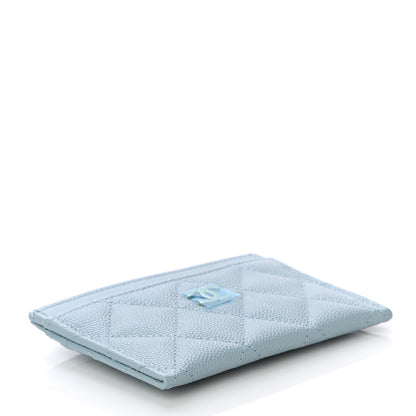 Chanel Caviar Quilted Card Holder Light Blue 4 of 13