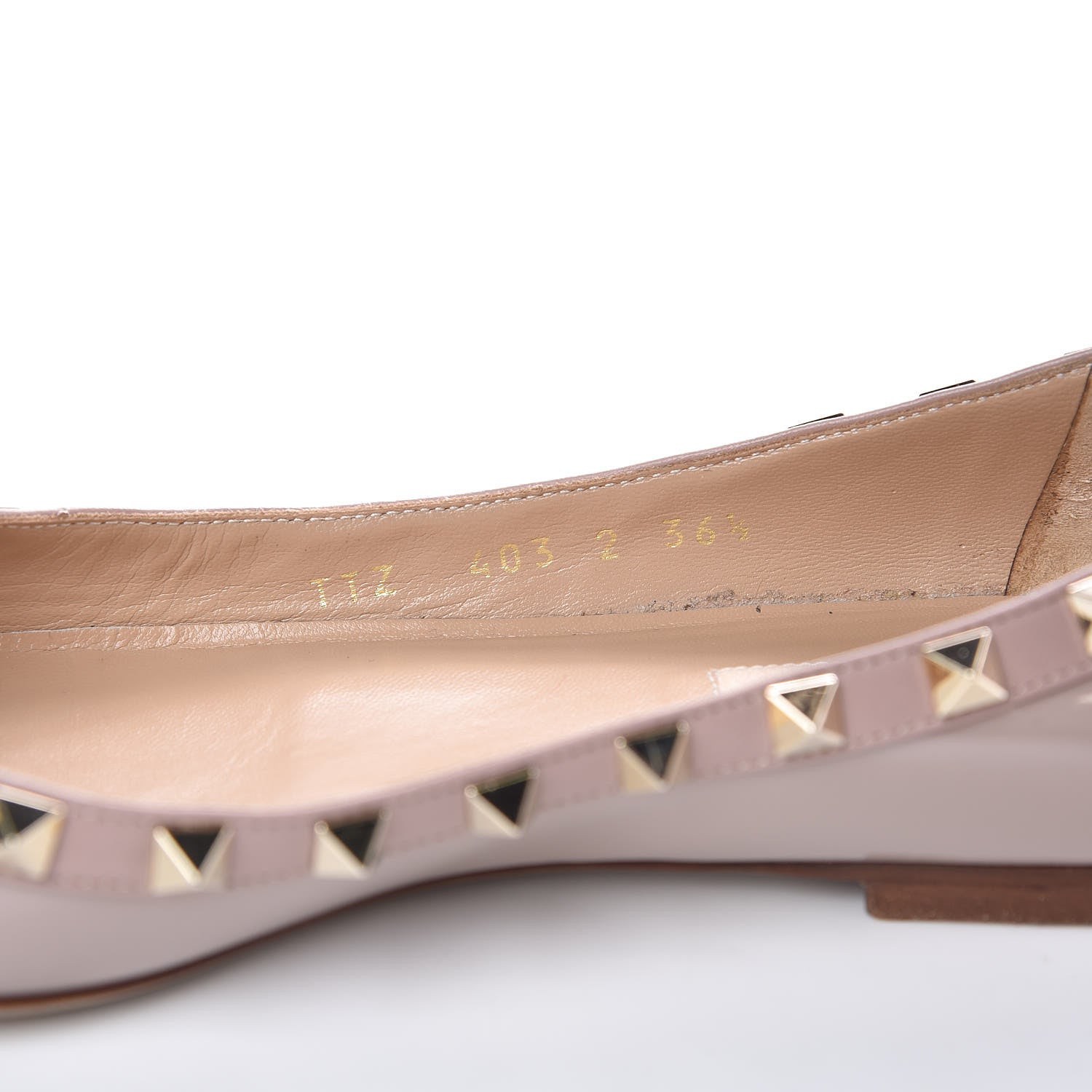 Valentino Garavani Patent Rockstud Ballerina Flats 36.5 Poudre 10 of 11
