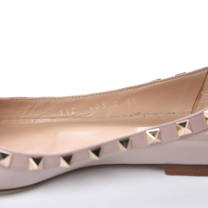 Valentino Garavani Patent Rockstud Ballerina Flats 36.5 Poudre 10 of 11