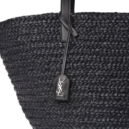 Saint Laurent Raffia Medium Panier Bag Black 9 of 10