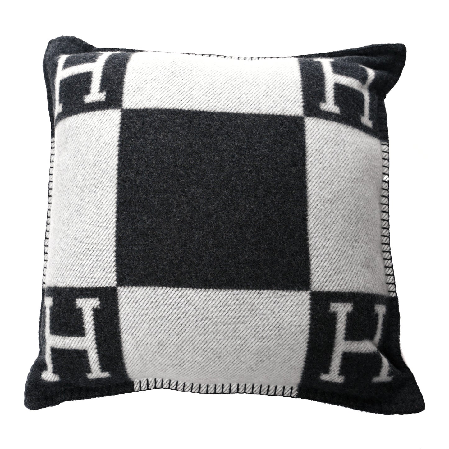Wool Cashmere Avalon Pillow PM Ecru Gris Fonce