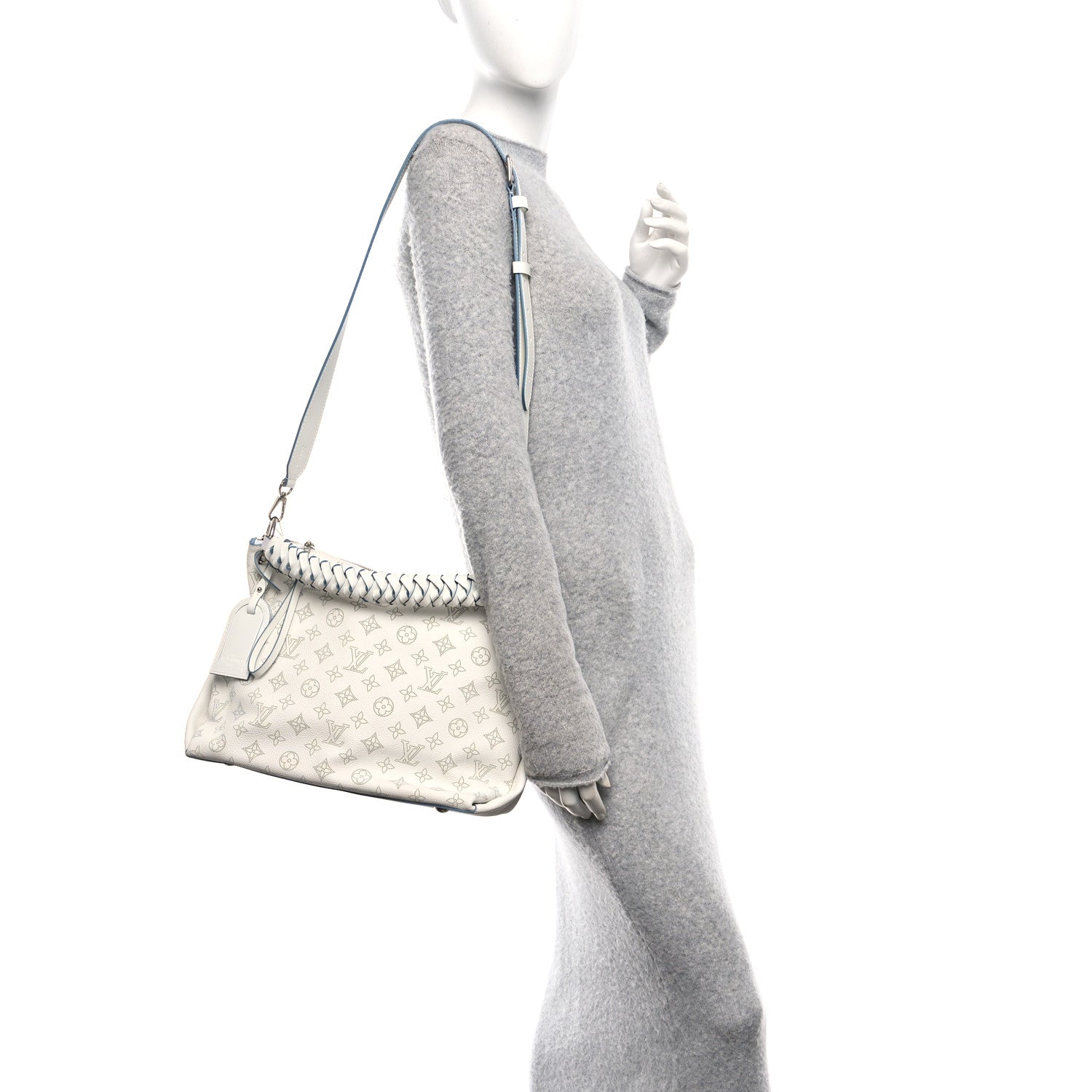 Louis Vuitton Mahina Beaubourg Hobo MM Snow Orage Blue 2 of 10