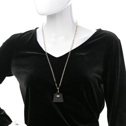 Hermes Permabrass Buffalo Horn Large Amulette Kelly Pendant Necklace 2 of 6