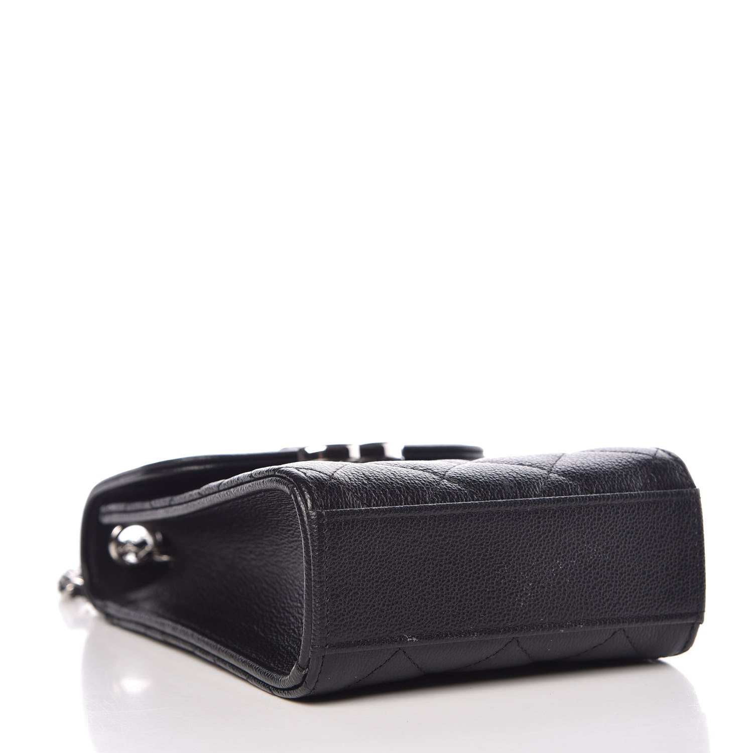 Chanel Grained Calfskin Quilted CC Box Clutch With Chain Black 4 of 11