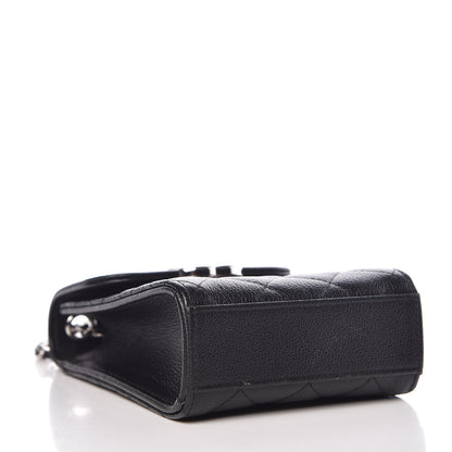 Chanel Grained Calfskin Quilted CC Box Clutch With Chain Black 4 of 11