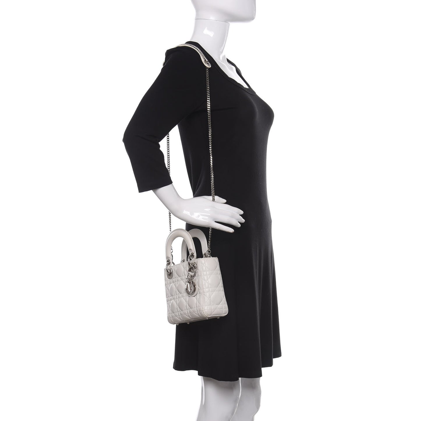 Lambskin Cannage Mini Lady Dior White