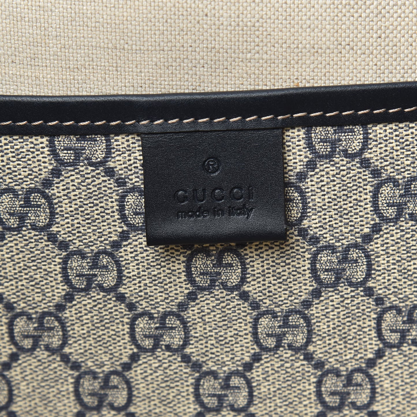 GG Plus Monogram Medium Signature Web Loop Tote Navy