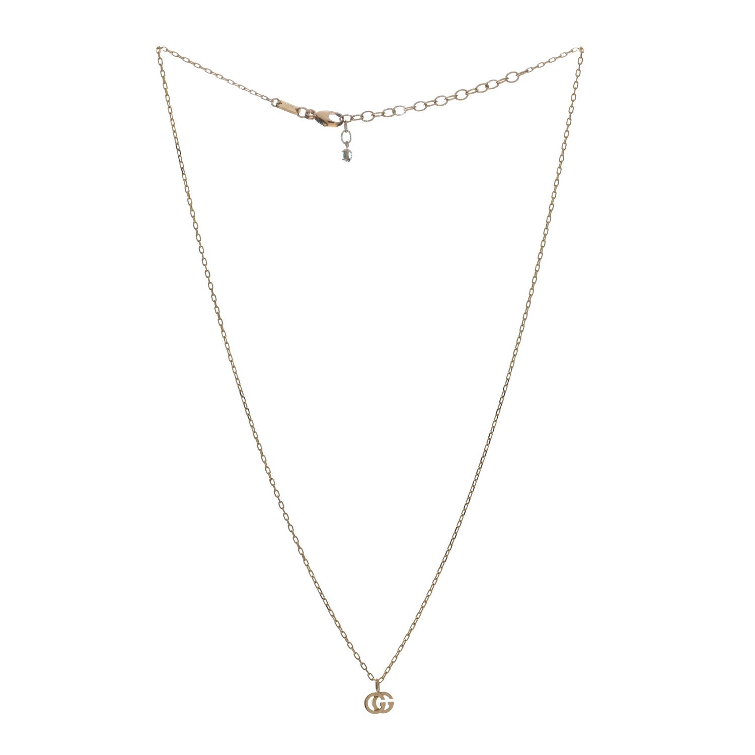 Gucci 18K Yellow Gold Blue Topaz Running G Pendant Necklace 2 of 4