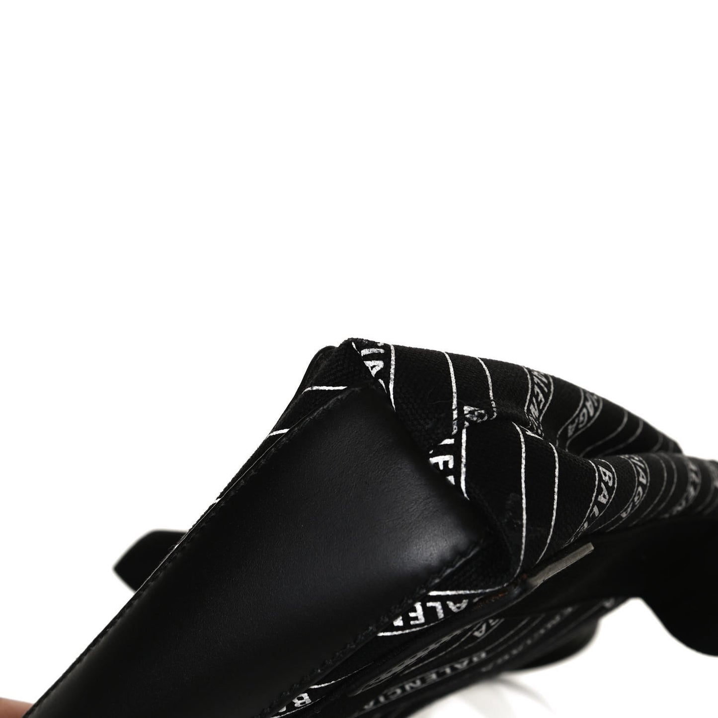 Cotton Canvas Calfskin Logo Print Navy Cabas XS Black White