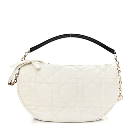 Christian Dior Lambskin Cannage Medium Dior Vibe Hobo Bag White 1 of 13