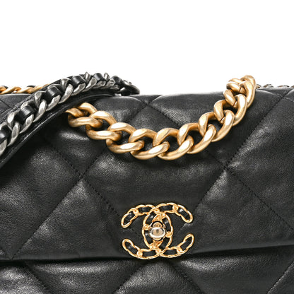 Chanel Goatskin Quilted Large Chanel 19 Flap Black 8 of 10