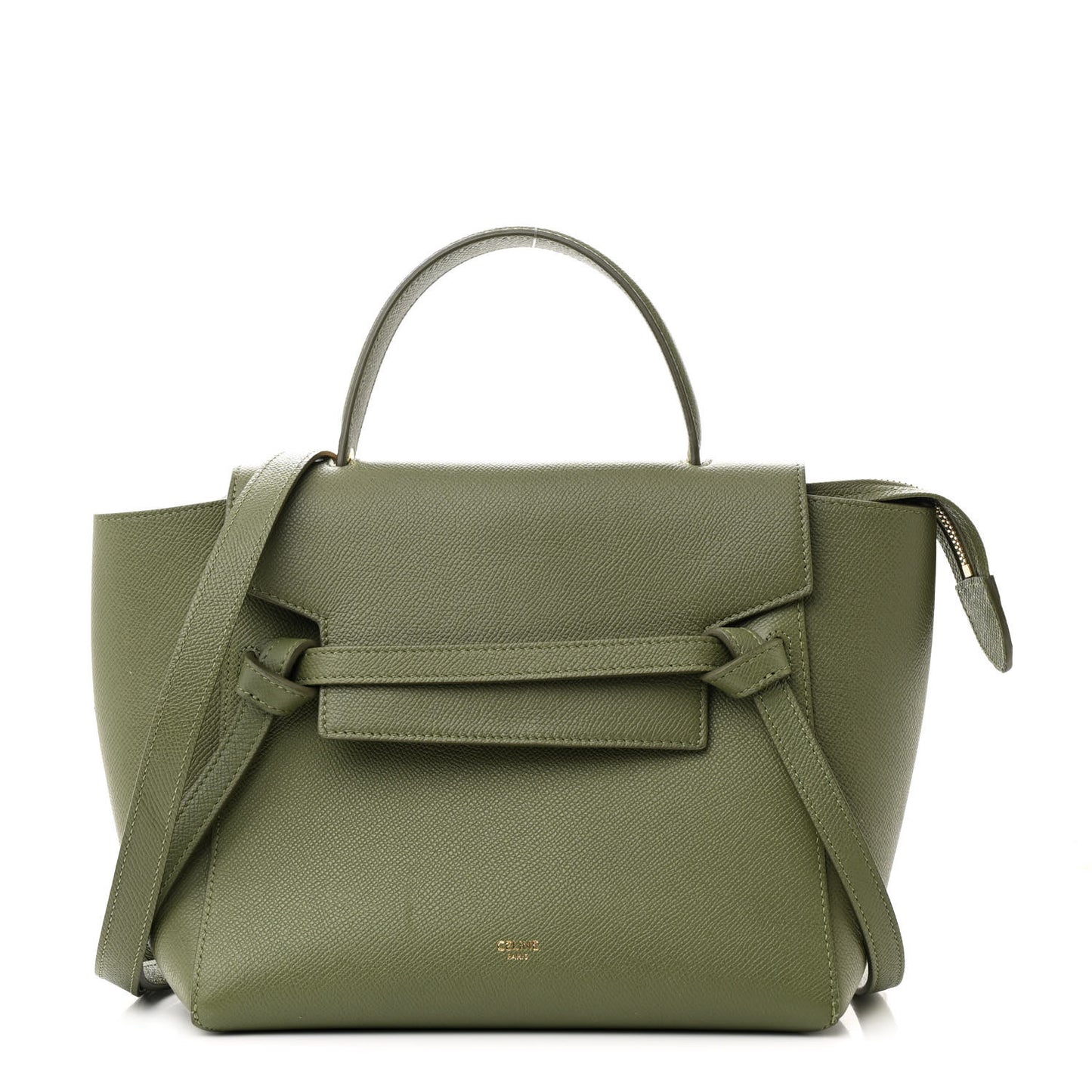 Grained Calfskin Micro Belt Bag Light Khaki