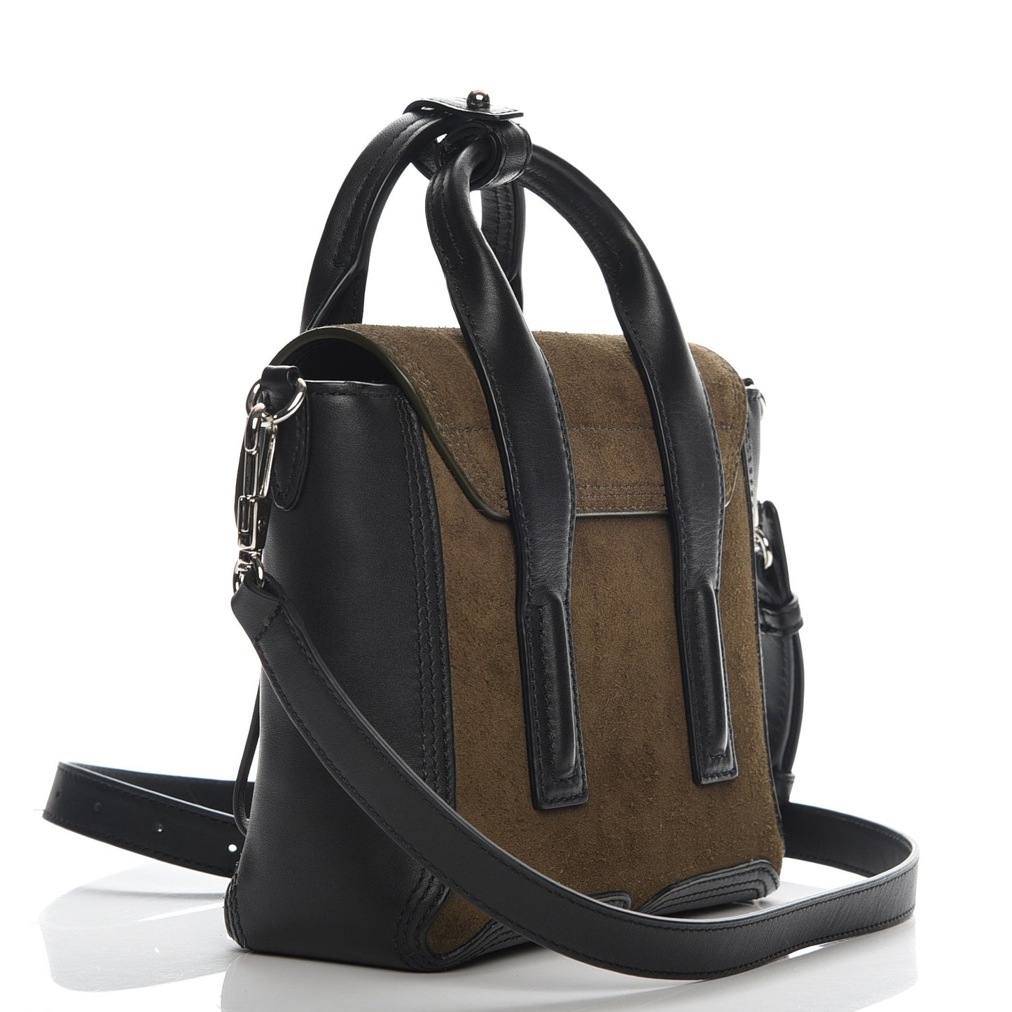 3.1 Suede Calfskin Mini Pashli Satchel Dark Moss
