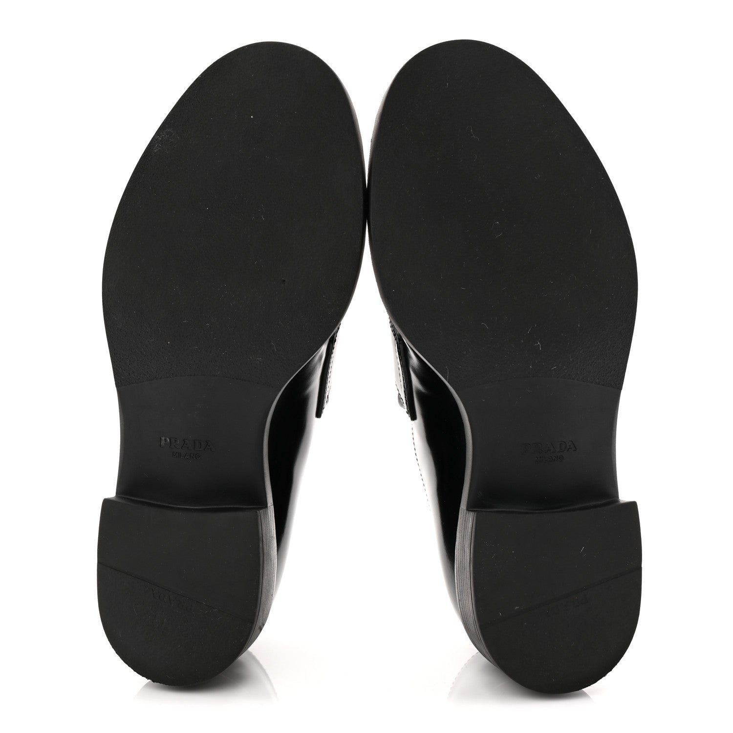 Prada Spazzolato Metal Triangle Logo 50mm Loafers 38 Black 6 of 9