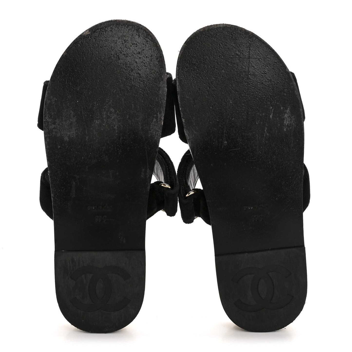 Velvet Elastic Flat Mules 39 Black