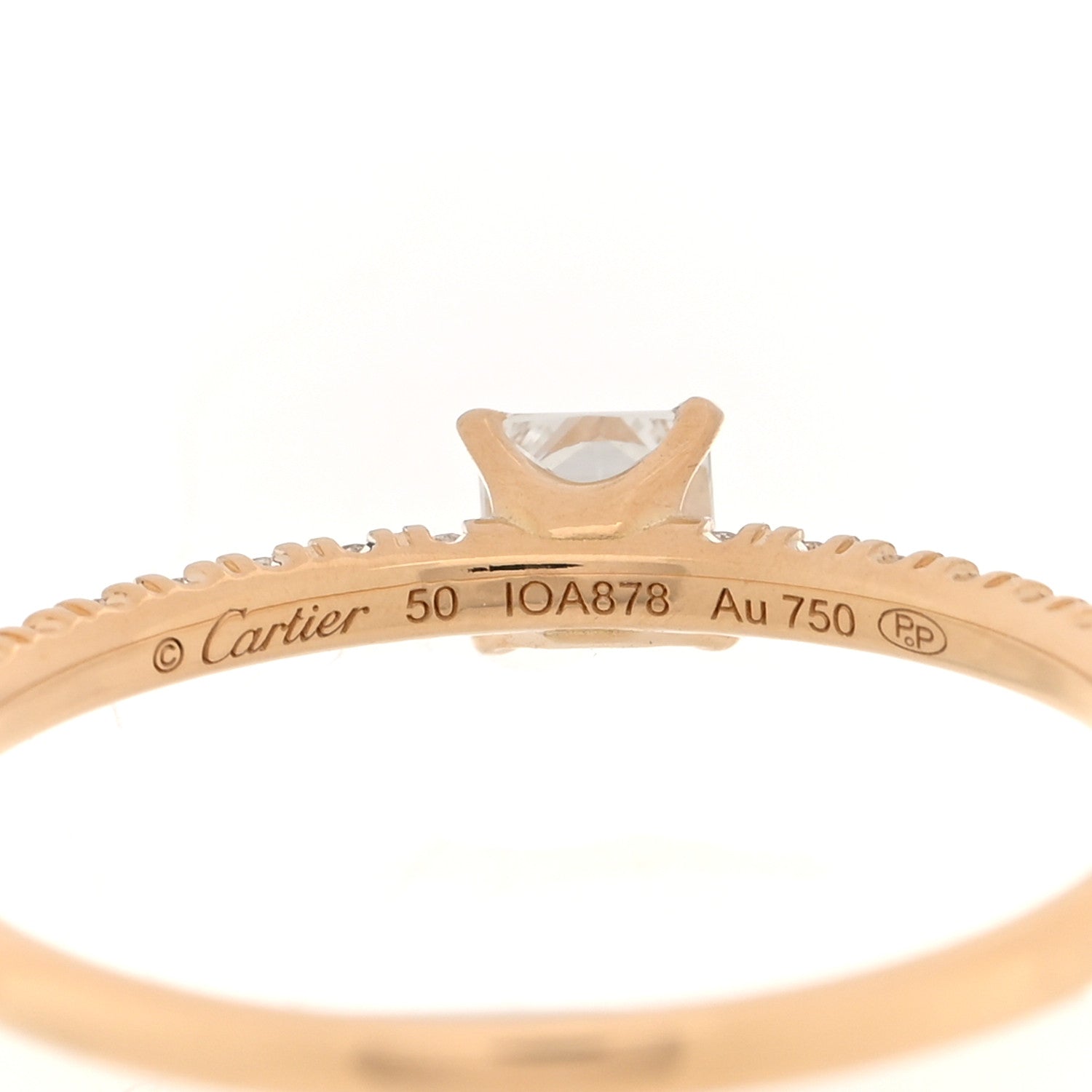 Cartier 18K Yellow Gold Diamond Etincelle De Cartier Engagement Ring 50 5.25 4 of 4