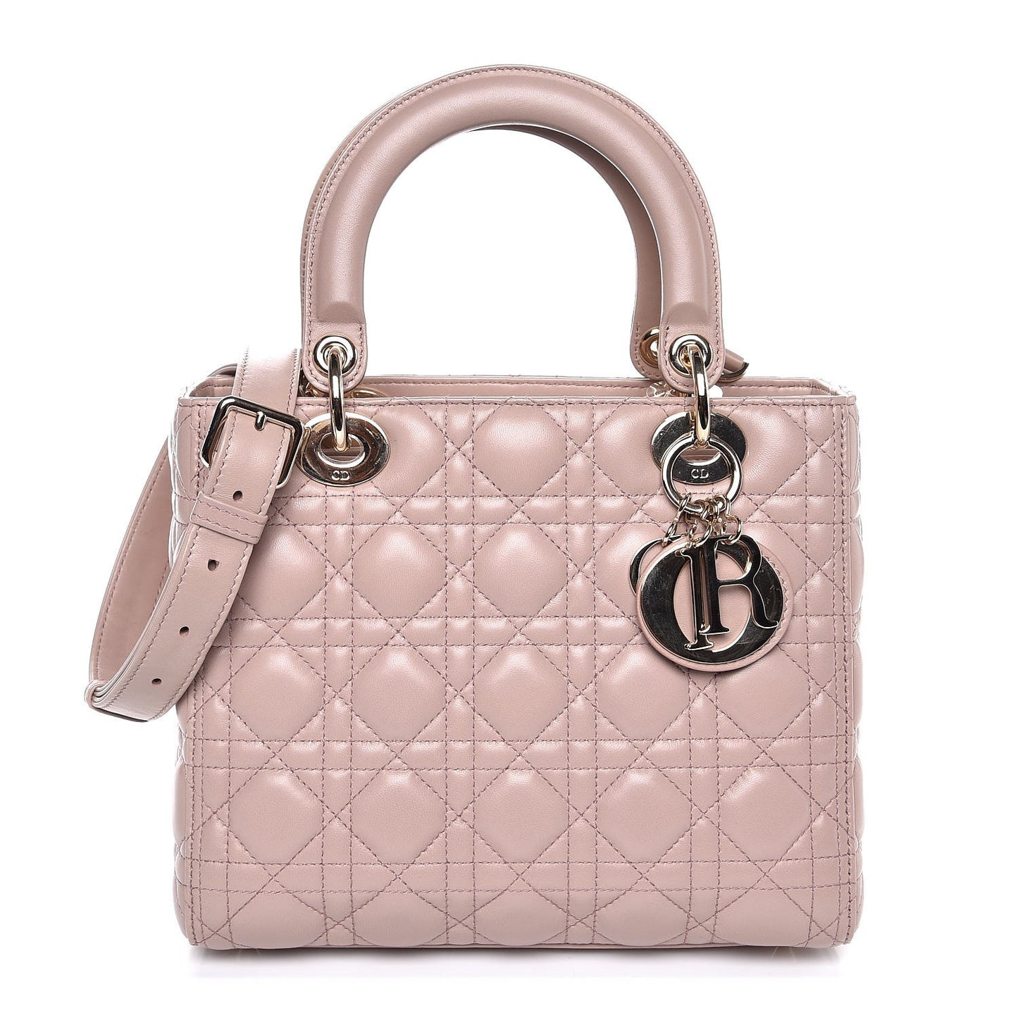 Lambskin Cannage Medium Lady Dior Light Pink