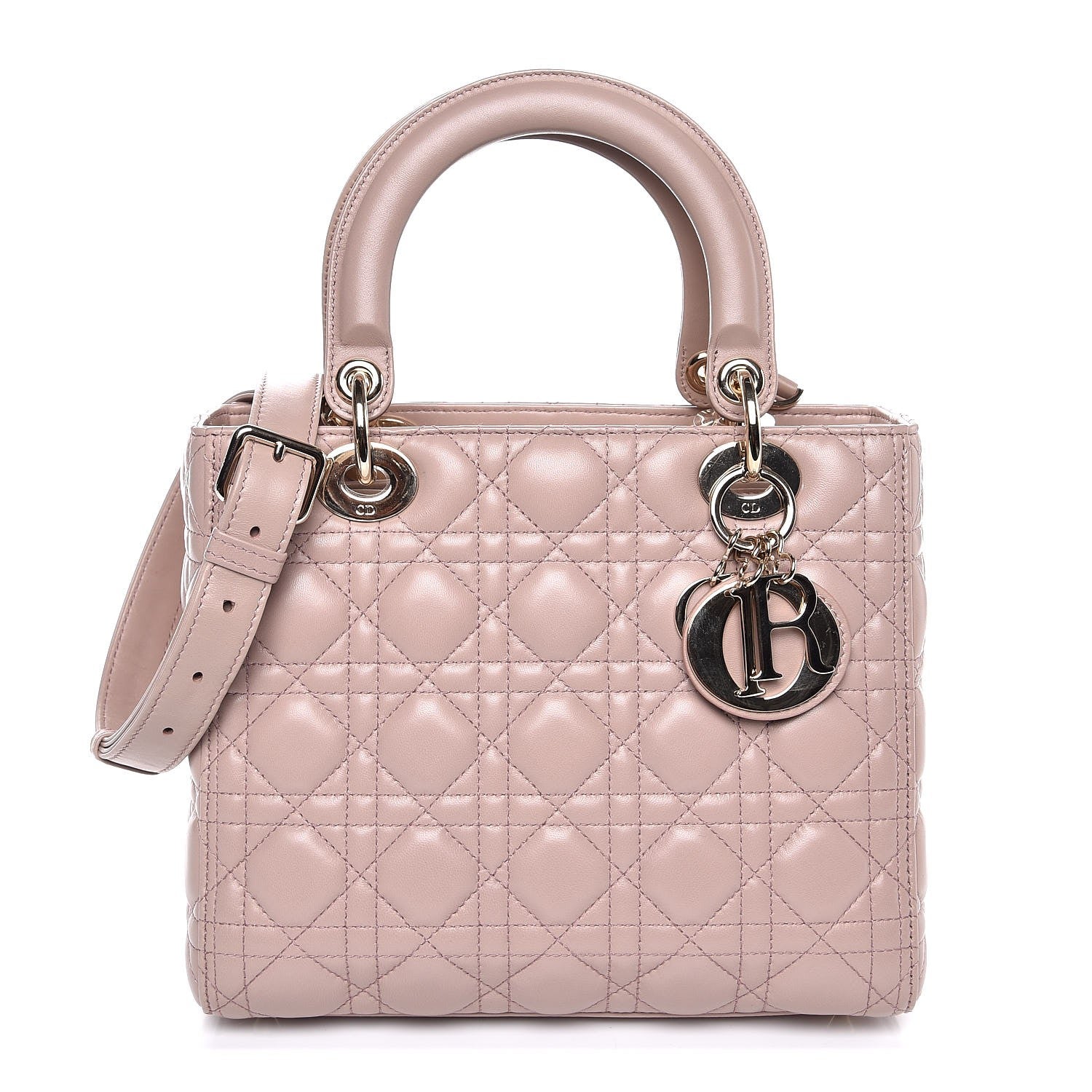 Christian Dior Lambskin Cannage Medium Lady Dior Light Pink 1 of 8