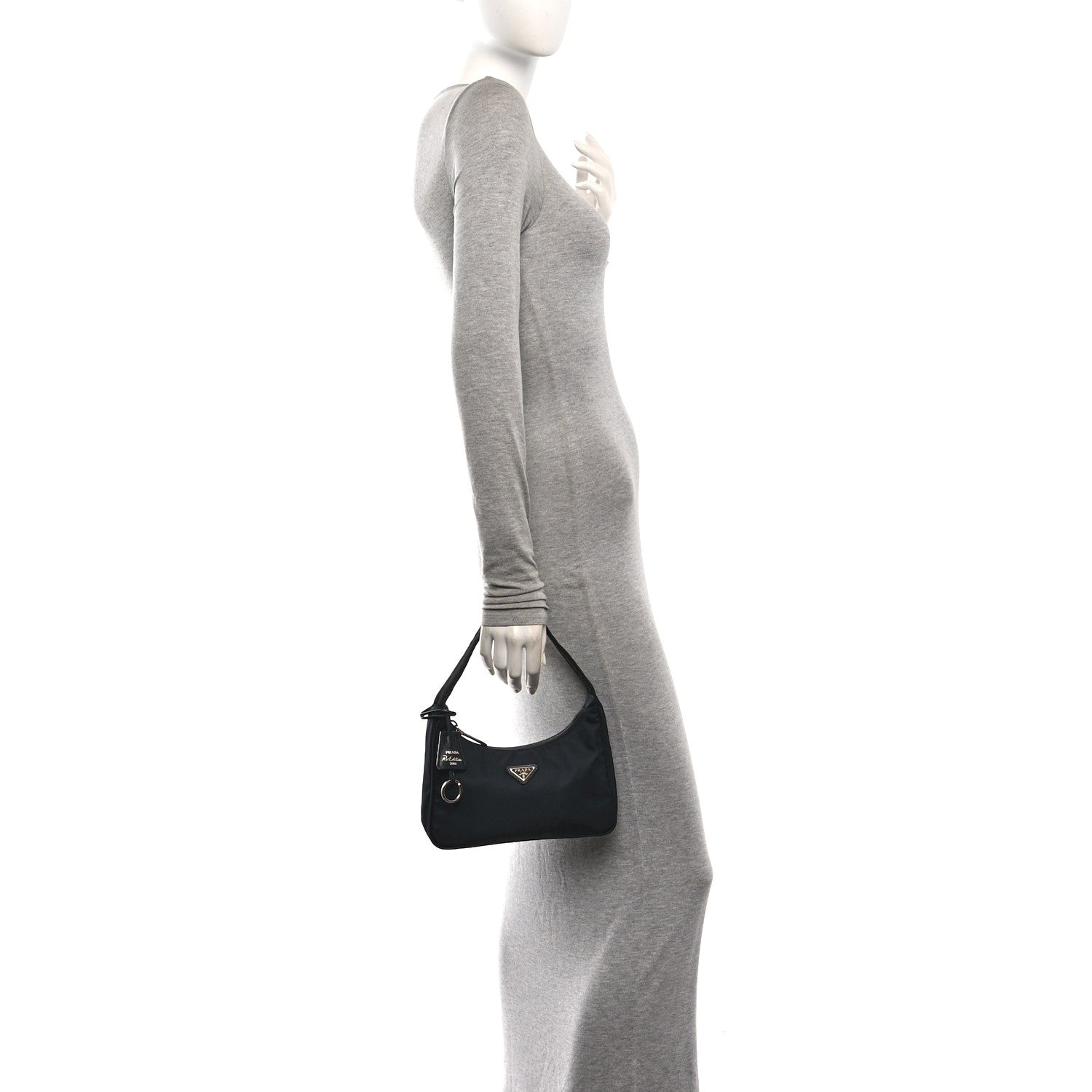 Prada Tessuto Nylon Mini Re-Edition 2000 Bag Black 2 of 10