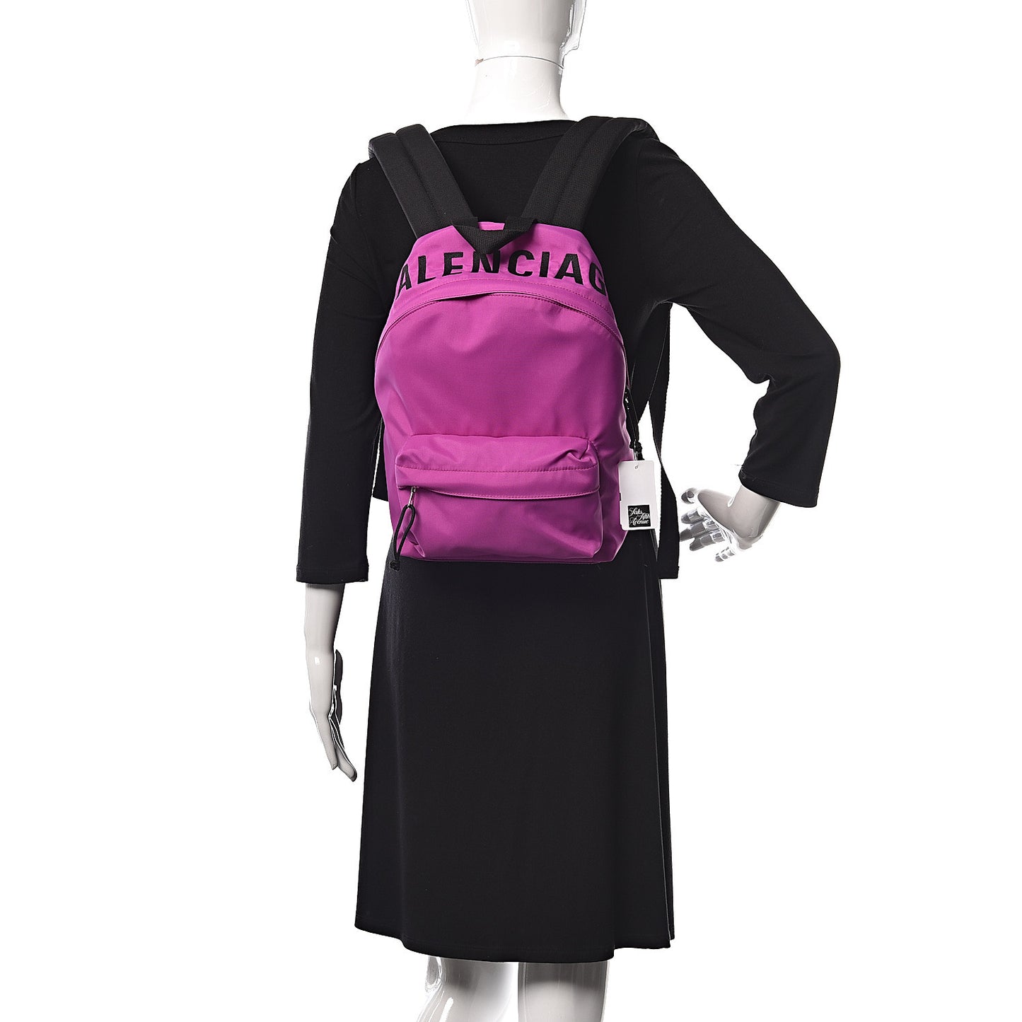Sport Nylon Logo Embroidered S Wheel Backpack Fuchsia Black