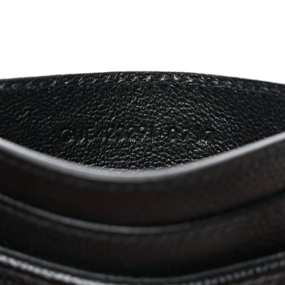 Saint Laurent Grain De Poudre Matelasse Chevron Monogram Credit Card Case Black 8 of 8