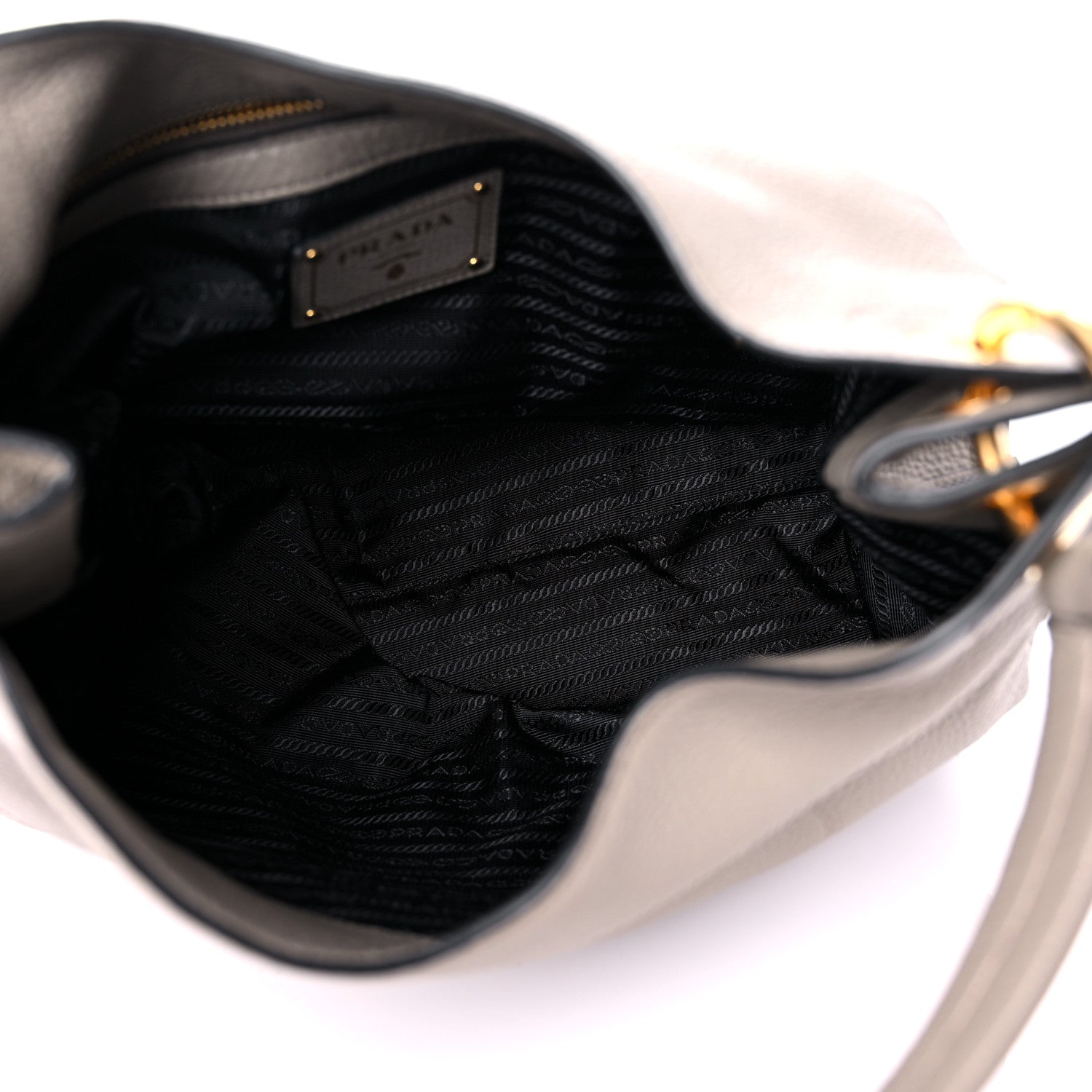 Prada Vitello Phenix Logo Hobo Argilla 5 of 11