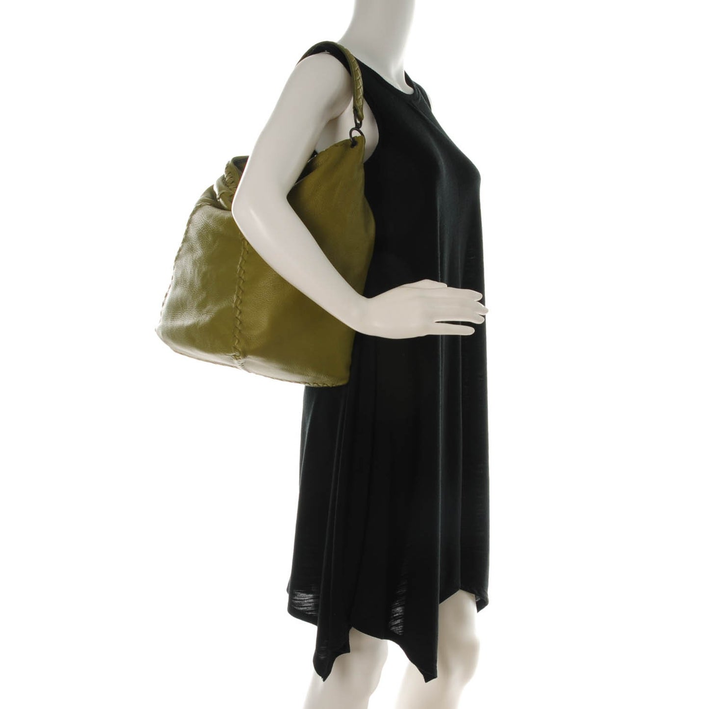 Washed Cervo Deerskin Loop Hobo Bag Absinthe