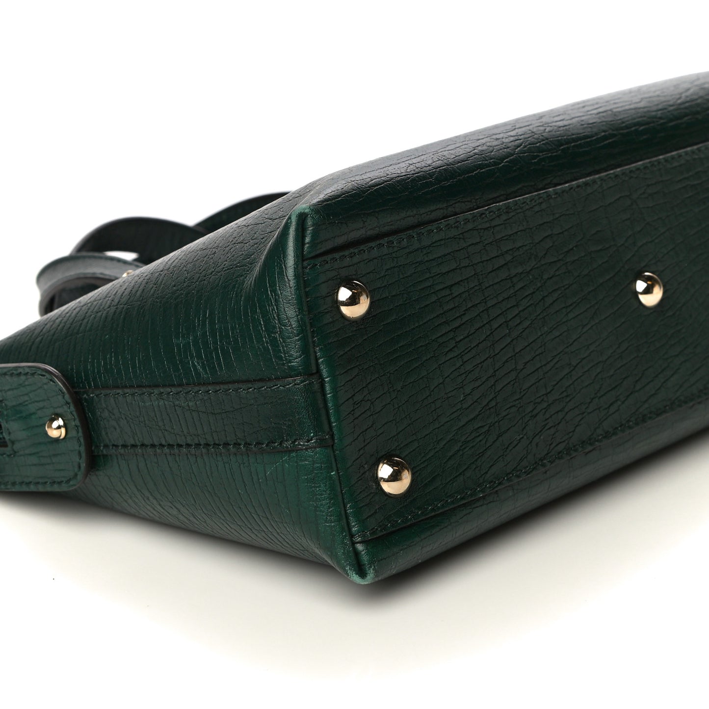 Textured Calfskin Small Boston Green