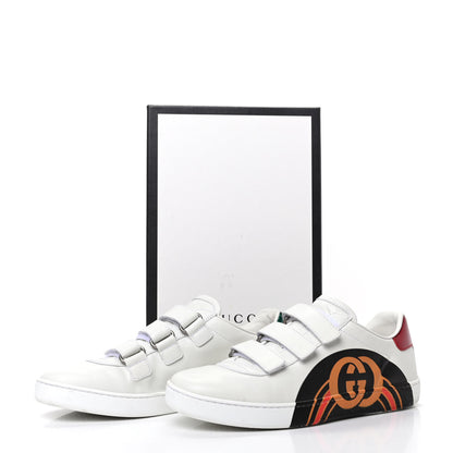 Gucci Miro Soft Calfskin Interlocking G Womens New Ace Sneakers 38 White Red Flame Green 8 of 8