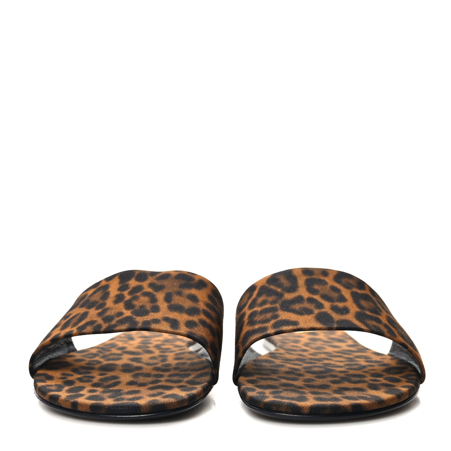 Saint Laurent Grosgrain Carlyle Leopard Slide Sandals 39 Manto Naturale 2 of 9