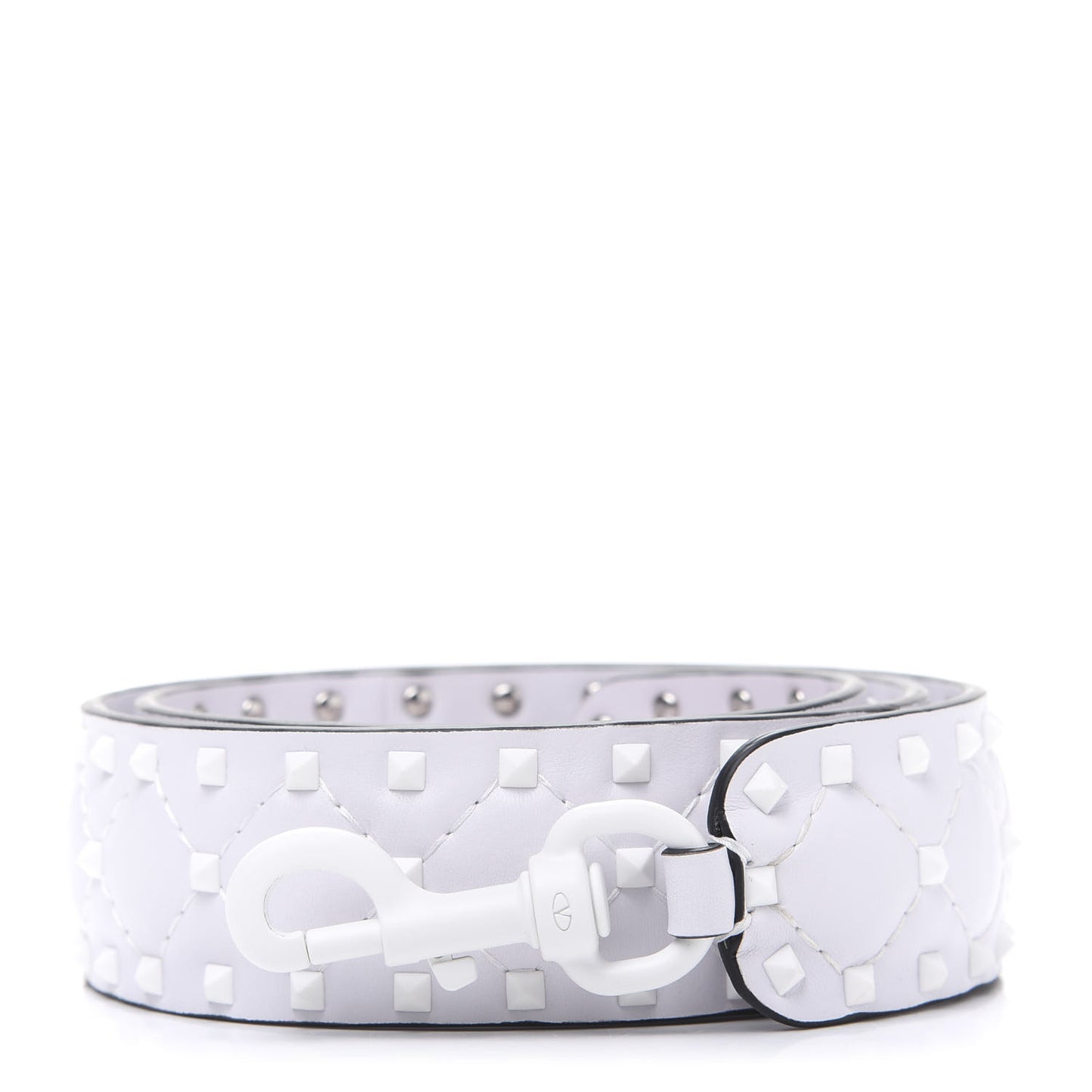 Lambskin Free Rockstud Spike Shoulder Strap Optic White