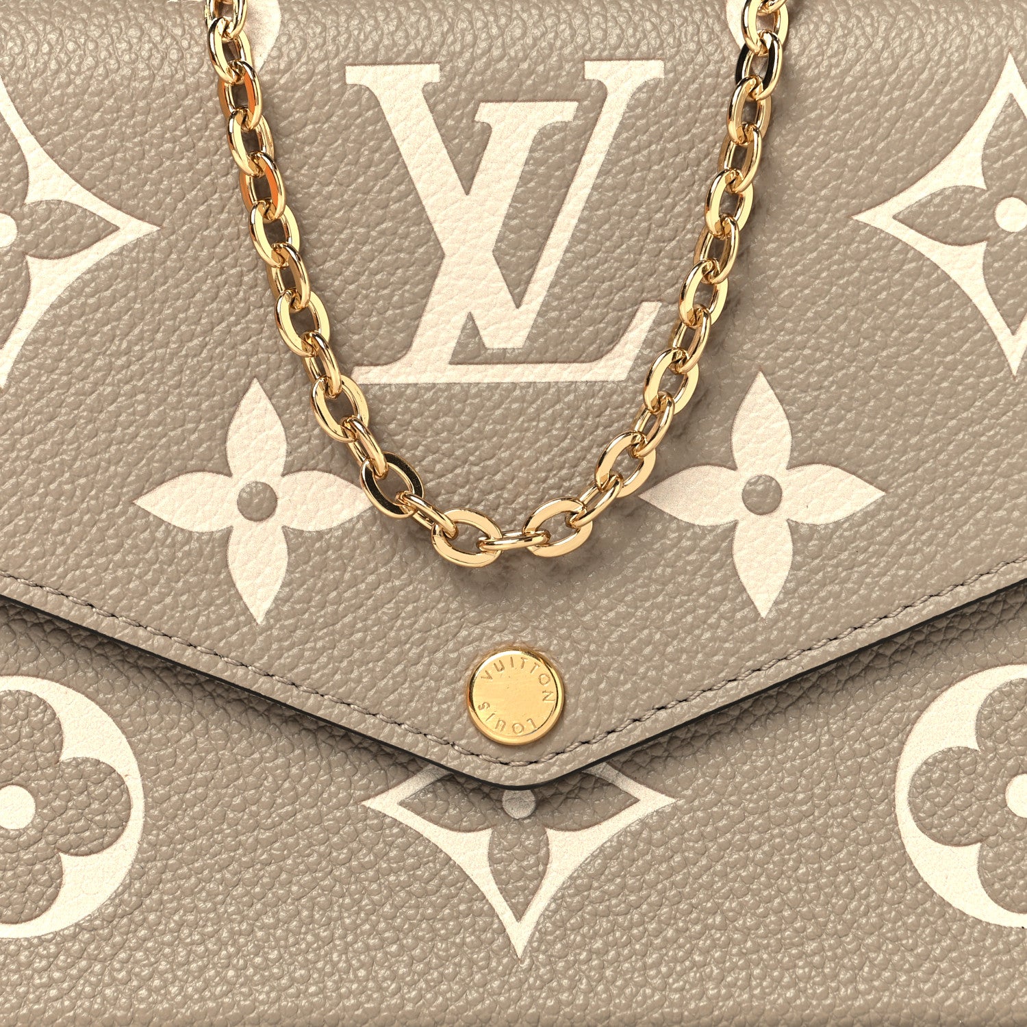 Louis Vuitton Empreinte Monogram Giant Felicie Pochette Tourterelle Creme 8 of 11