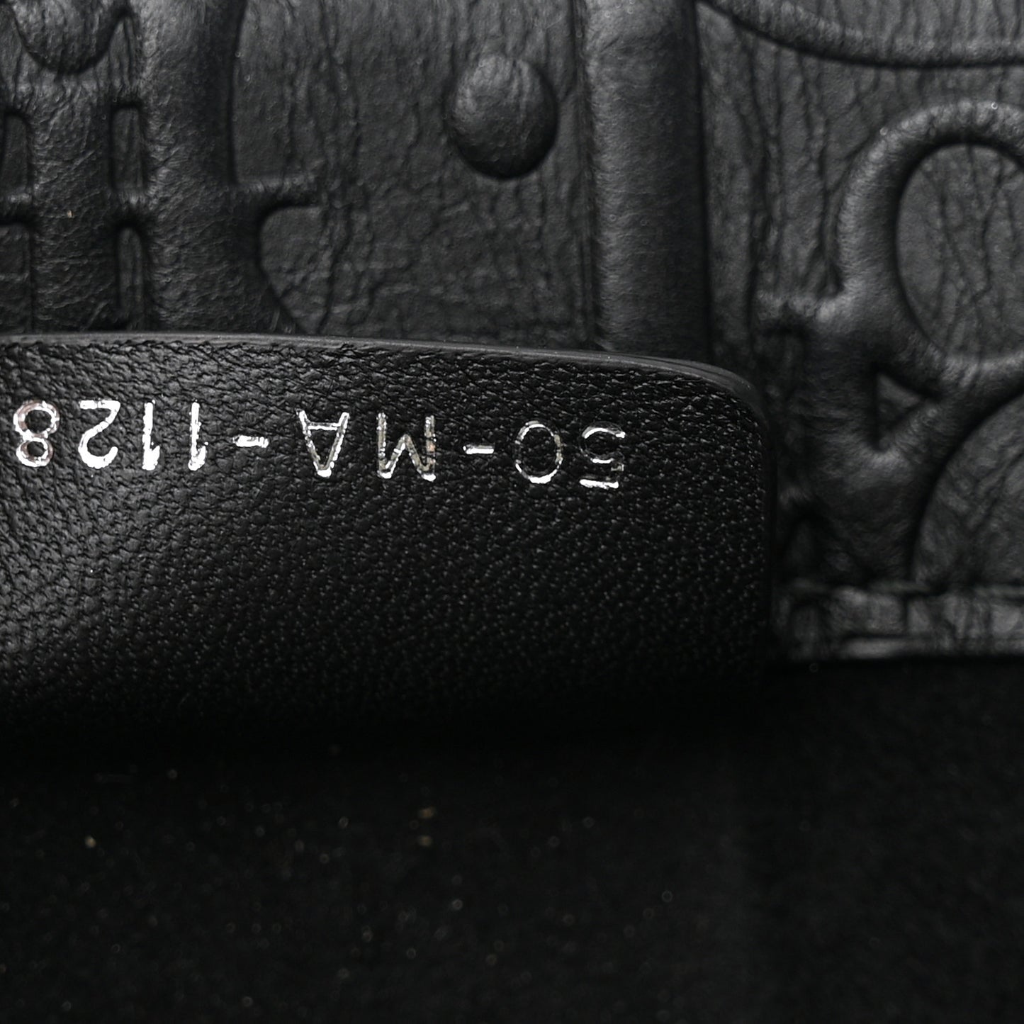 Oblique Calfskin Embossed Large Book Tote Black