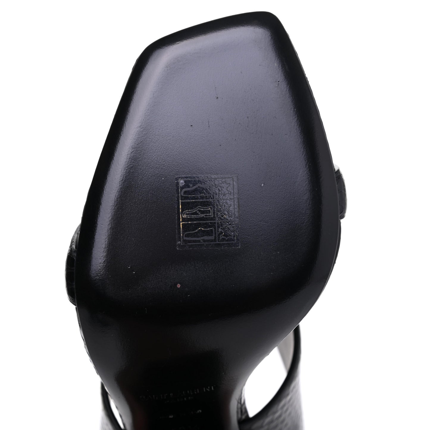 Snakeskin Oak Mule Sandals 40.5 Black