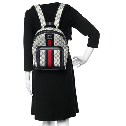 Gucci GG Supreme Monogram Textured Dollar Calfskin Web Small Ophidia Day Backpack Beige Blue Black 2 of 9