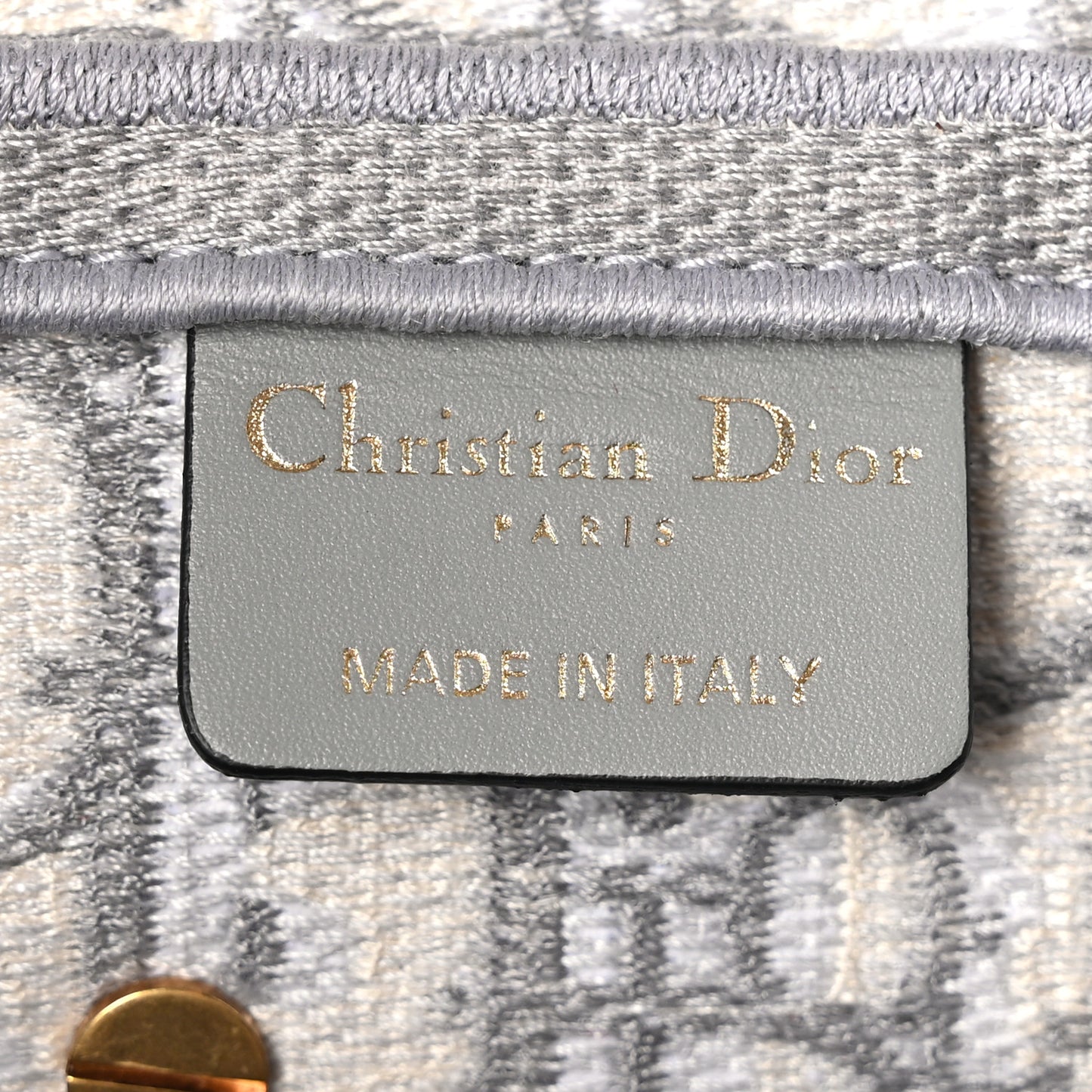 Oblique Embroidered Saddle Bag Gray