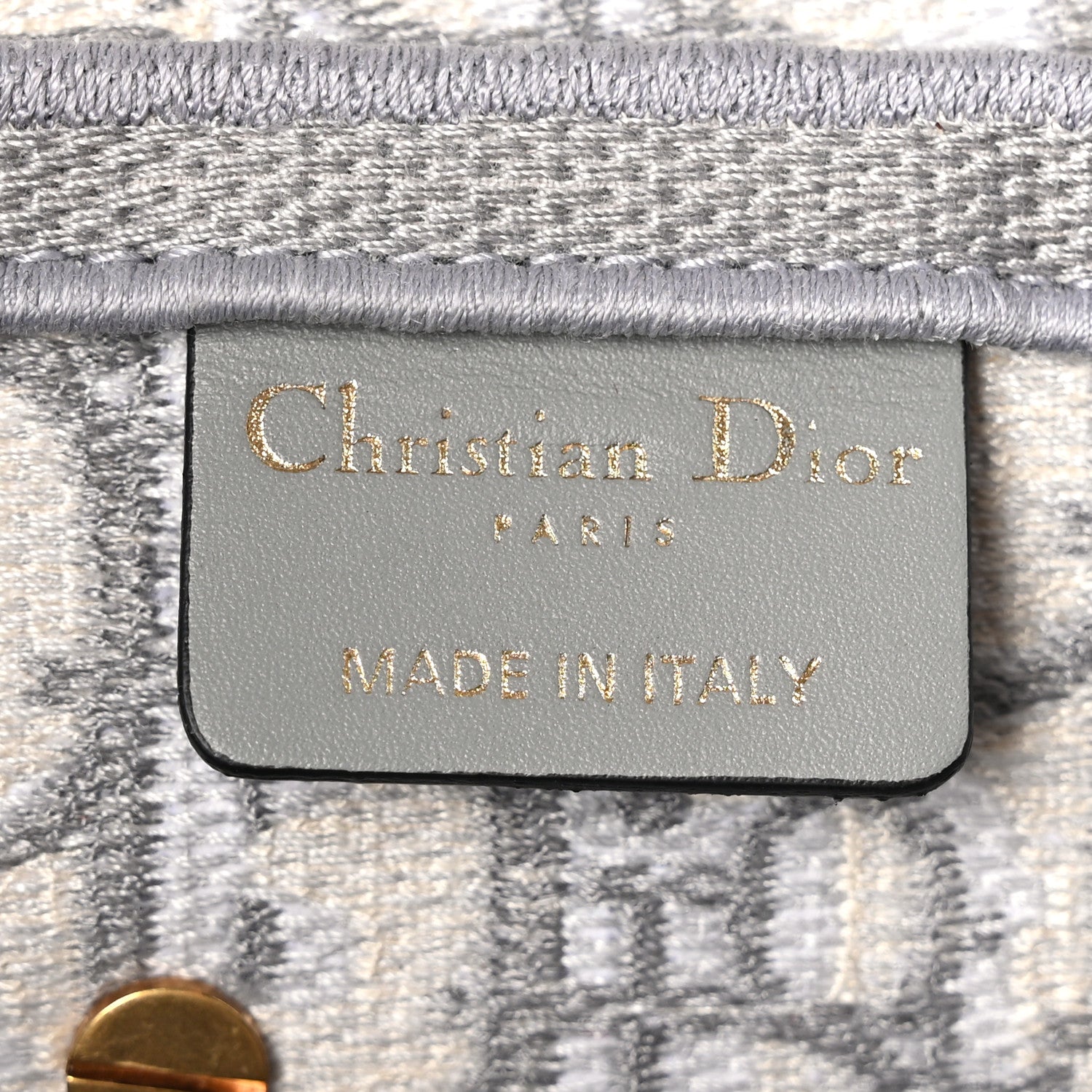 Christian Dior Oblique Embroidered Saddle Bag Gray 6 of 11