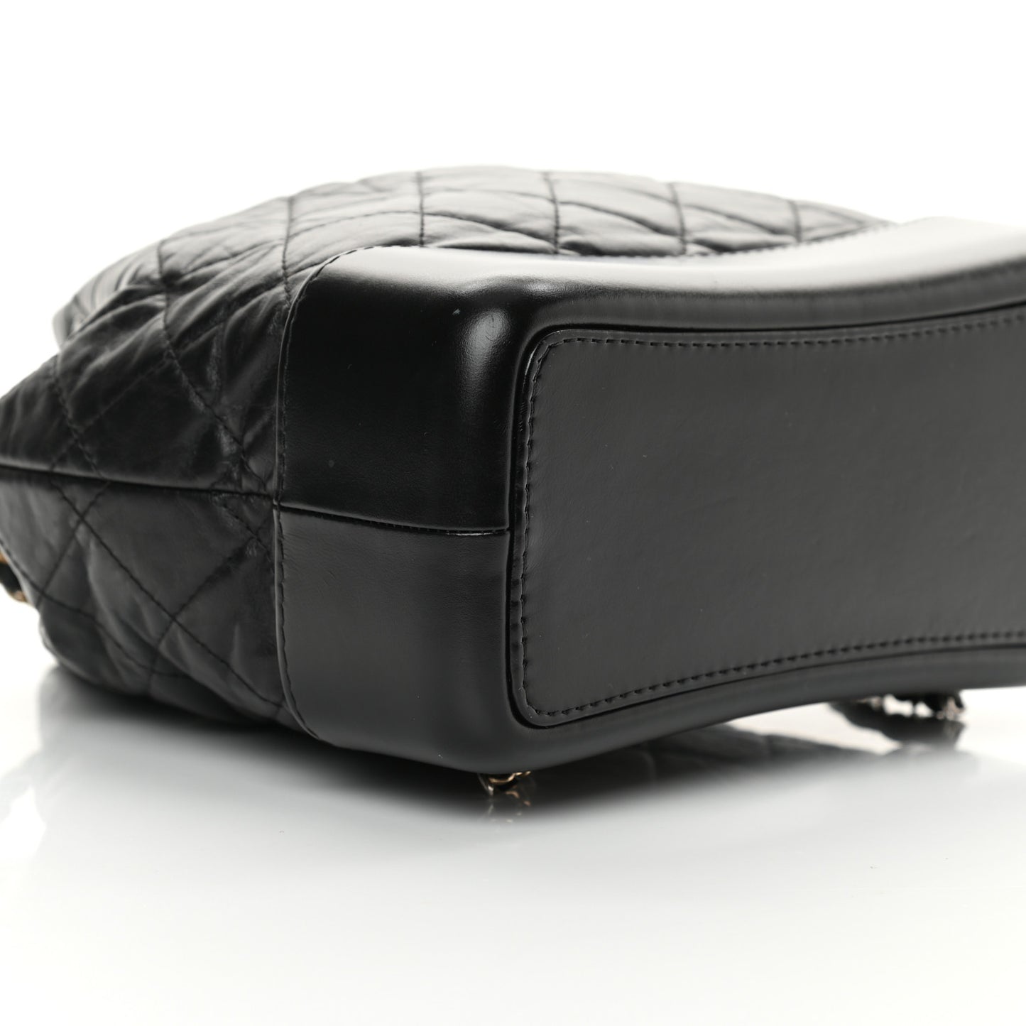 Aged Calfskin Quilted Small Gabrielle Backpack Black