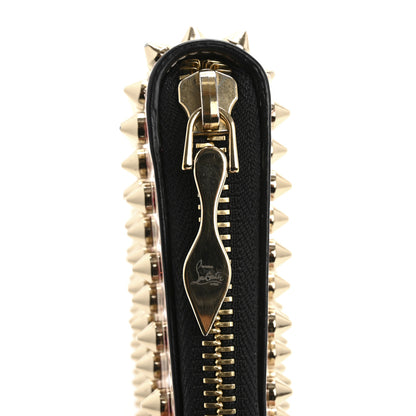 Christian Louboutin Patent Bazin Spikes Panettone Zip Wallet Pompadour 11 of 12