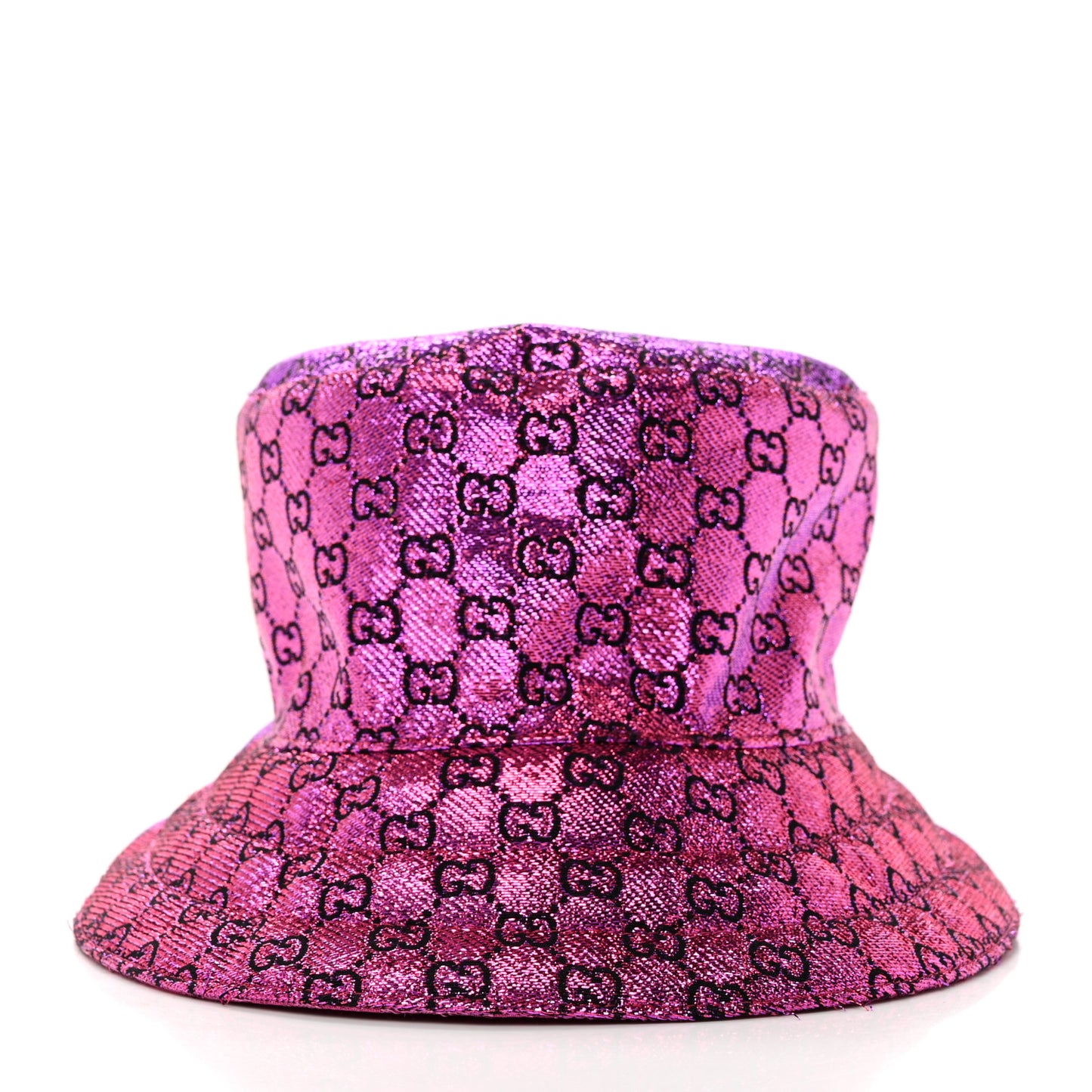 Canvas Lame GG Monogram Reversible Bucket Hat Fuxia Pink