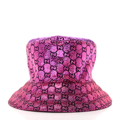 Gucci Canvas Lame GG Monogram Reversible Bucket Hat Fuxia Pink 3 of 14