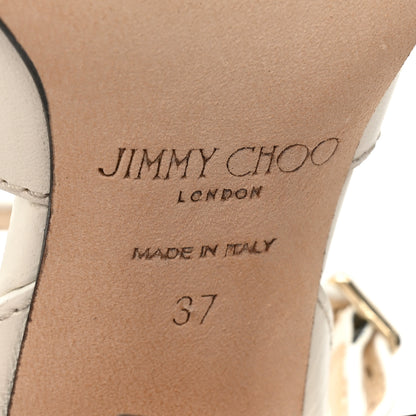 Jimmy Choo Calfskin Joya 85mm Sandals 37 Ivory 6 of 11