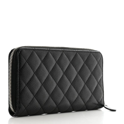 Chanel Caviar Quilted Large Gusset Zip Around Wallet Black 3 of 8