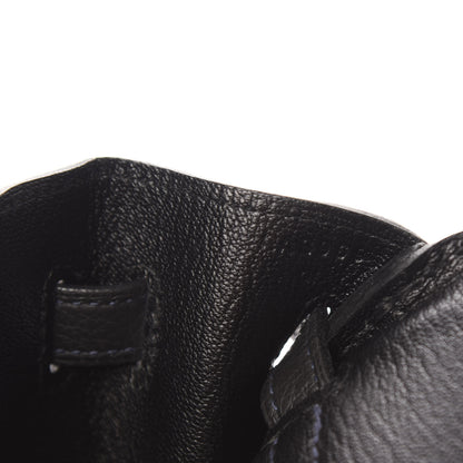 Hermes Togo Horseshoe Birkin 25 Bleu Nuit Black 7 of 12