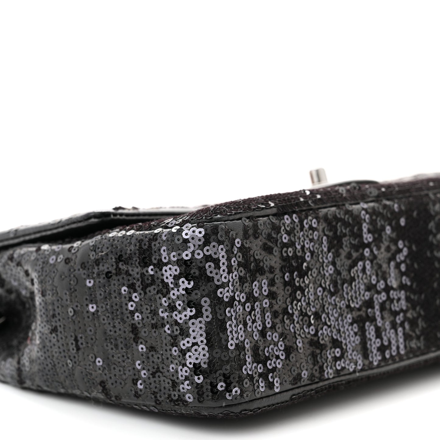 Sequin Lambskin Medium Moonlight on Water Flap Black