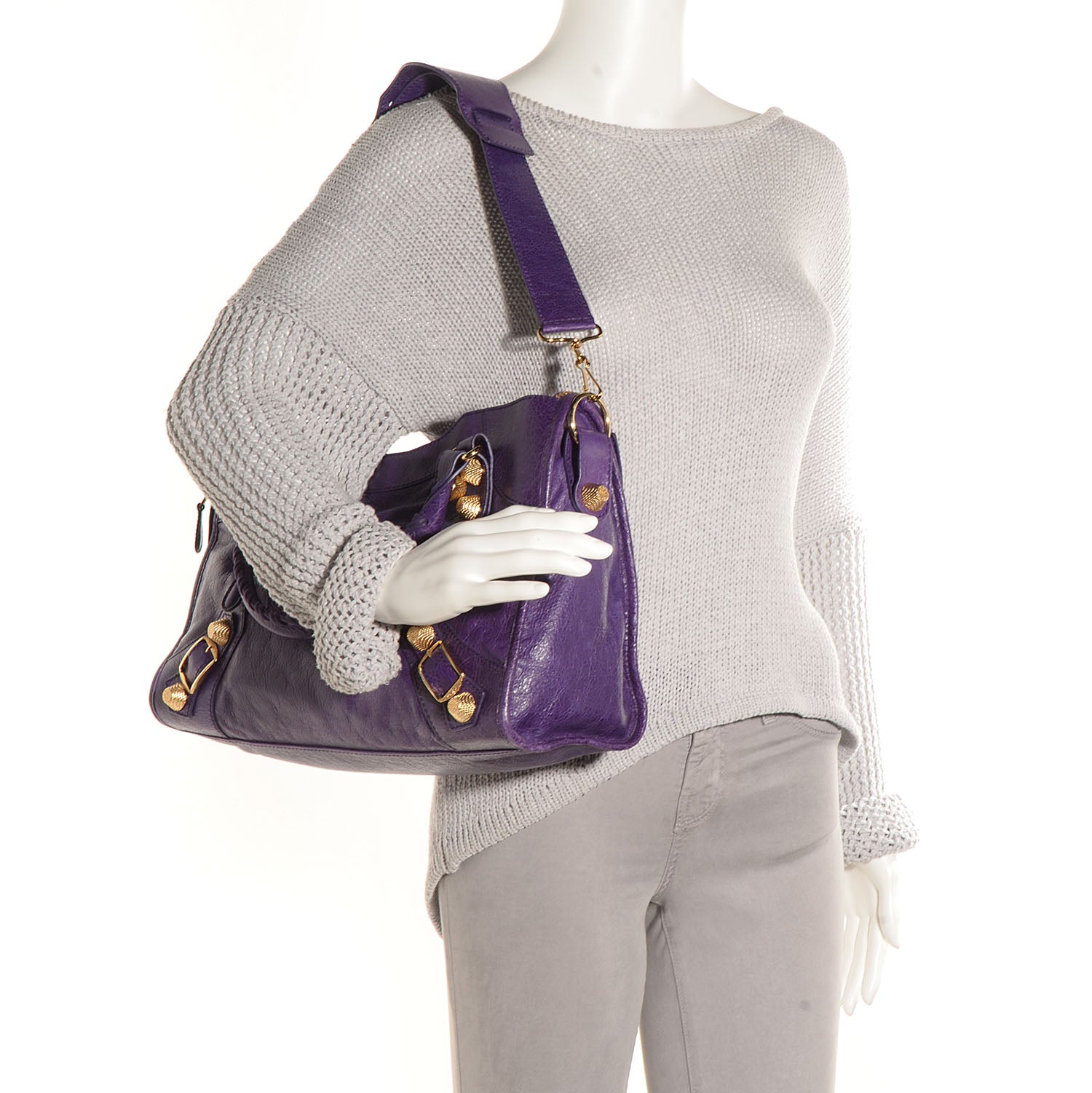 Balenciaga Agneau Giant 21 Gold Hardware City Dark Violet 2 of 12