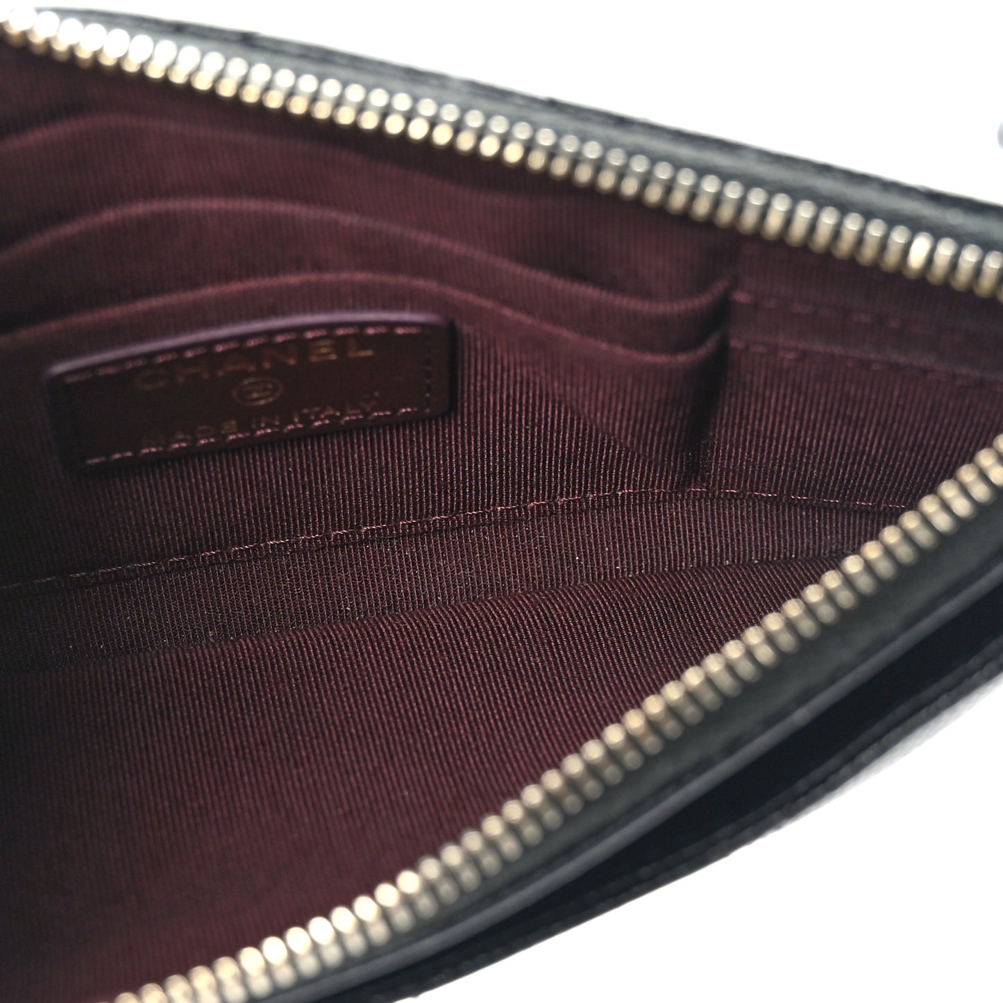 Caviar Quilted Classic Zip Pouch Black